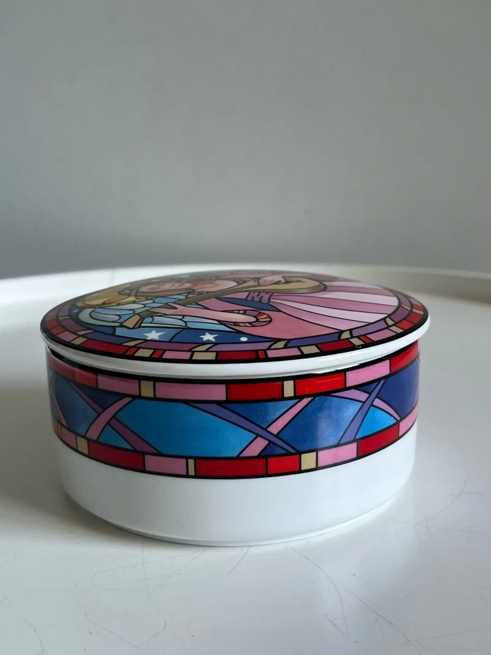 Vintage Mikasa Herald Angel Lidded Trinket Box Jar By Dan Scannell